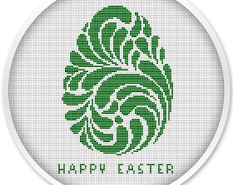 Easter Egg Cross Stitch Pattern: Floral Design (PDF Pattern)