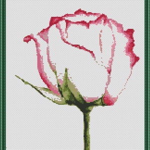 Rose cross stitch pattern, cross stitch pdf, cute thing, watercolor cross stitch pattern, abstract flower pattern, flower cross stitch #379