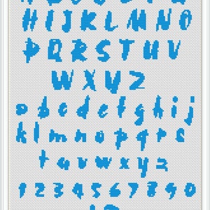 Font Cross Stitch Alphabet Pattern (Instant Download)