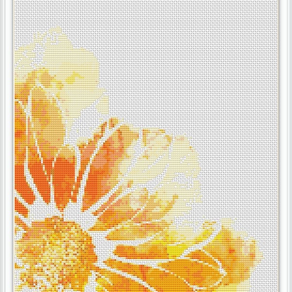 Flower cross stitch pattern, cross stitch pdf, watercolor cross stitch pattern, paint cross stitch, card cross stitch pdf #231