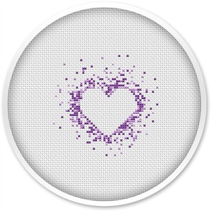 Small Heart Cross Stitch Pattern: Love Design (PDF Pattern)