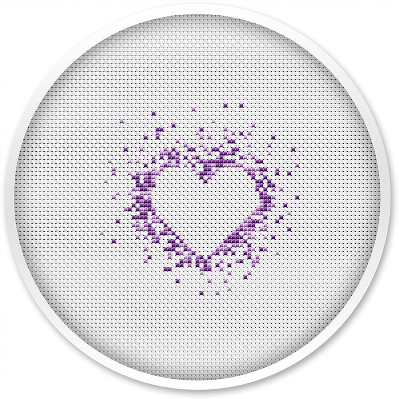 Heart Small Cross Stitch Pattern free shipping cross stitch Etsy