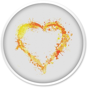 Aquarell Herz Kreuzstich-Muster: Love Design (PDF-Muster)