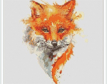Fox cross stitch patterns, cross stitch pattern pdf, animals cross stitch pdf, instant download, free shiping #340