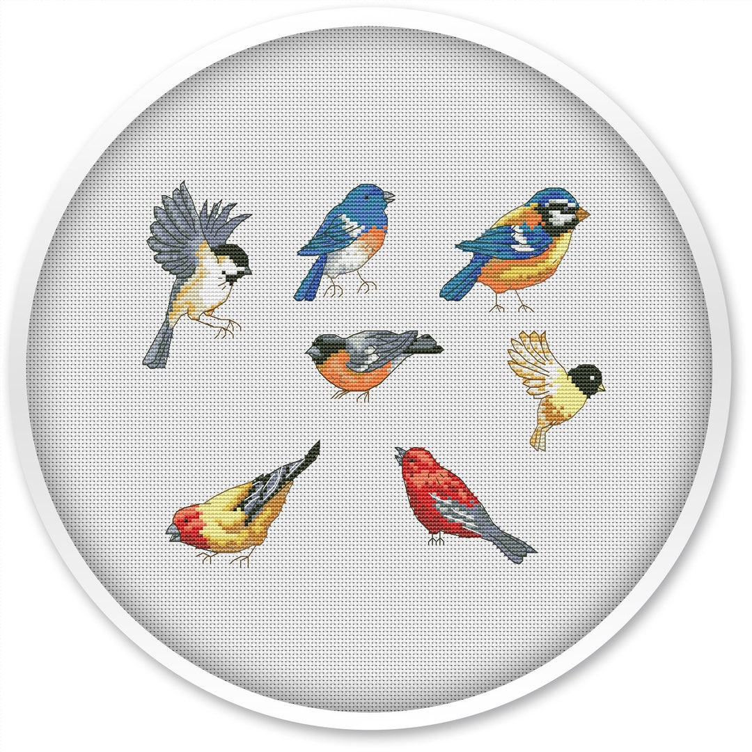Set of Birds Cross Stitch Pattern, Cross Stitch Pdf, Birds, Pdf Cross