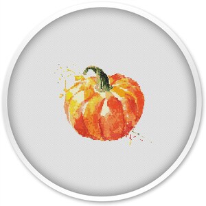 Watercolor Pumpkin Cross Stitch Pattern (PDF Pattern)