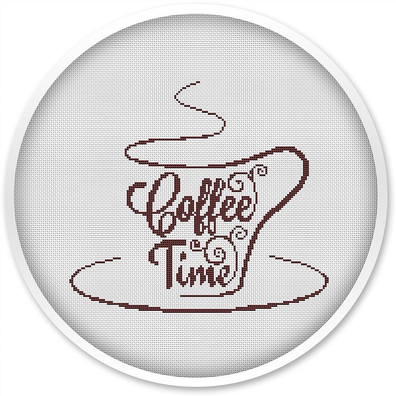 Coffee Time Cross Stitch Pattern Instant Download Free Etsy