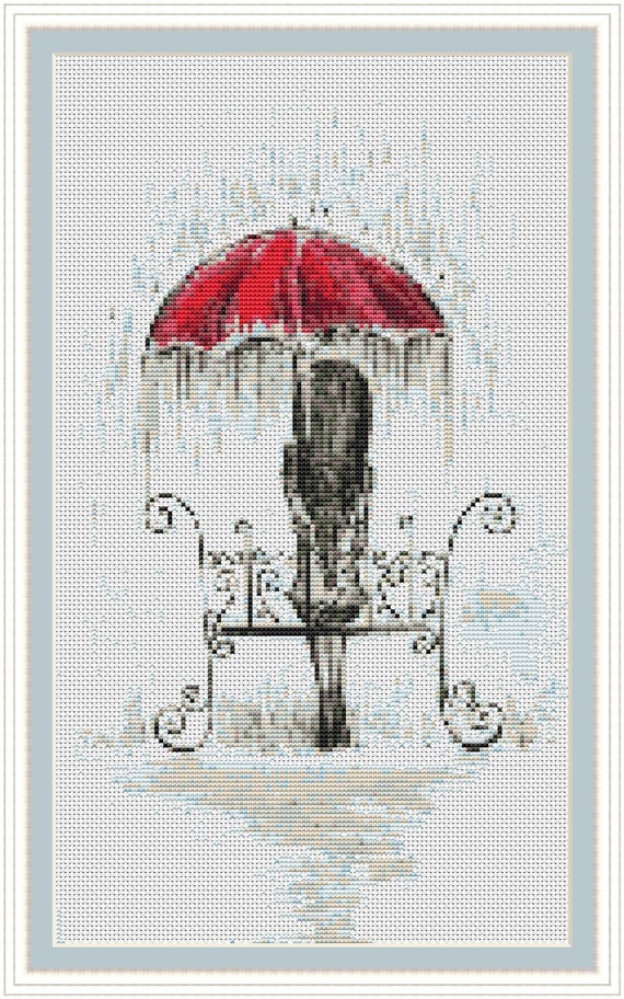 Rain cross stitch pattern cross stitch pdf abstract cross | Etsy