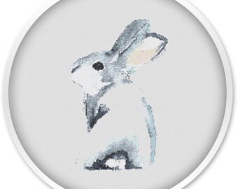 Rabbit Cross Stitch Pattern, Easter Bunny (PDF Pattern), Animal Stitching Scheme, Easy Make