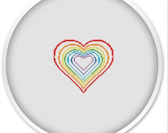 Heart cross stitch pattern, free shipping, cross stitch pdf, easy cross stitch pattern,  child cross stitch, love pattern, heart #292