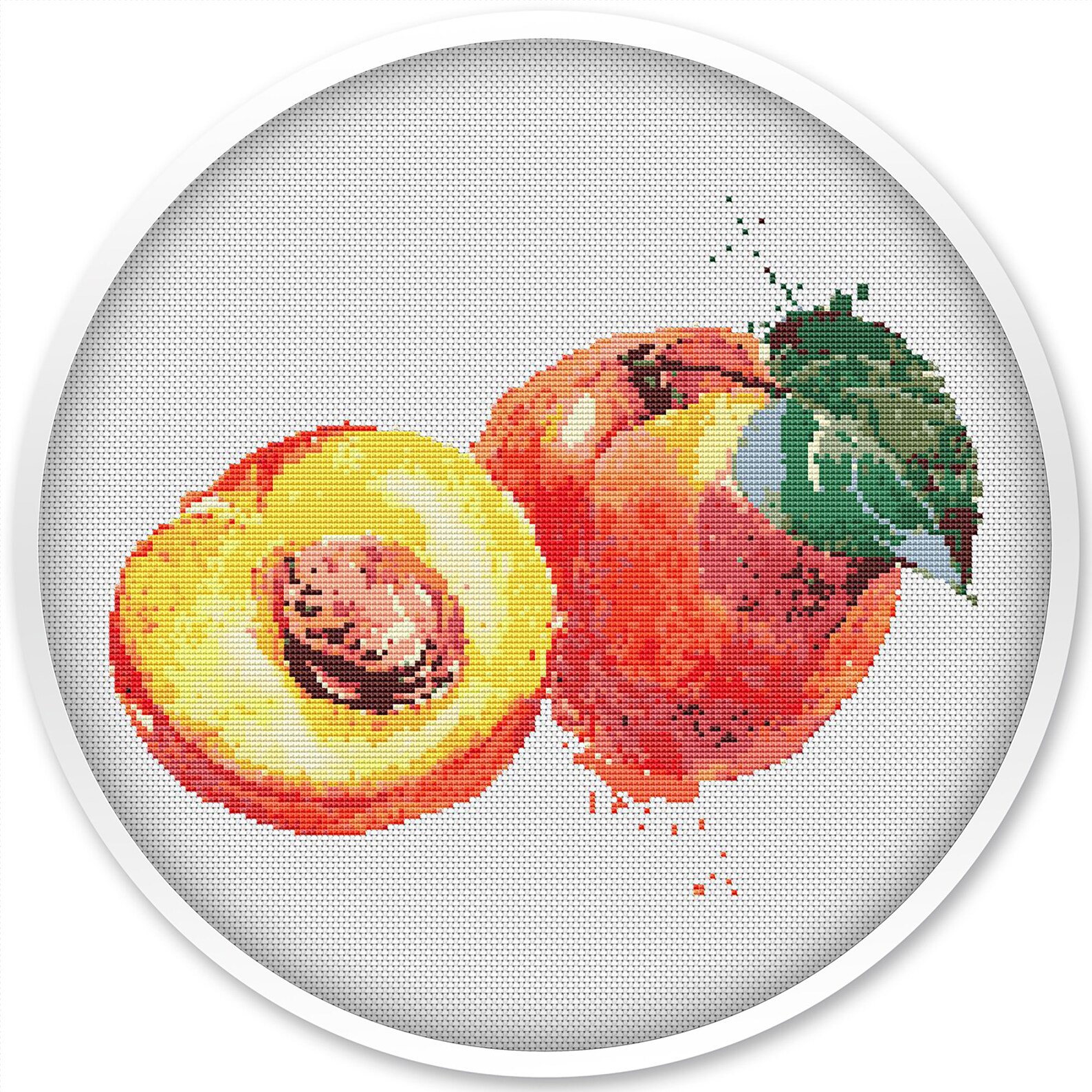 Peach Cross Stitch Pattern Cross Stitch Pdf Abstract Cross Etsy