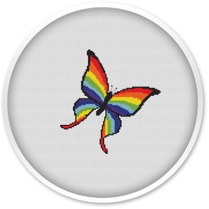 Rainbow butterfly,  free shipping, cross stitch pdf, cross stitch pattern, cute thing, cross stitch pattern pdf #89