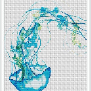 Jellyfish Cross Stitch Pattern: Modern Animal Design (PDF Pattern)
