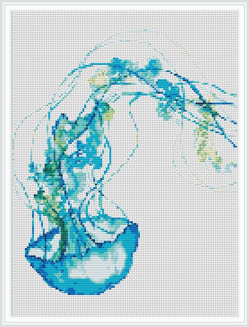 Jellyfish Cross Stitch Pattern PDF Instant Download Handmade Etsy