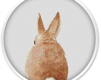 Rabbit cross stitch pattern, free shipping, cross stitch pdf, cross stitch pattern, hare pattern, rabbit crossing, rabbit pattern #225