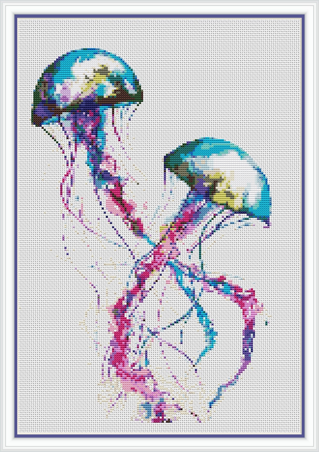 Jellyfish Cross Stitch Pattern PDF Instant Download Handmade - Etsy