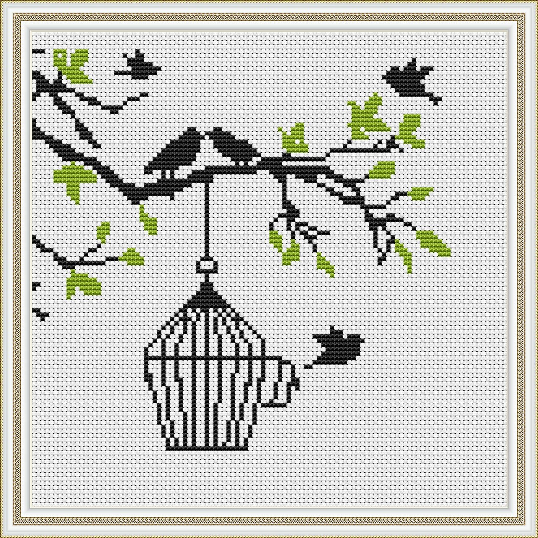 Small Birds Cross Stitch Patterns, Tree Cross Stitch, Cross