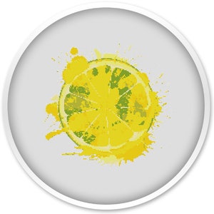 Lemon cross stitch pattern, free shipping, cross stitch pdf, watercolor cross stitch pattern, fruits cross stitch.#072