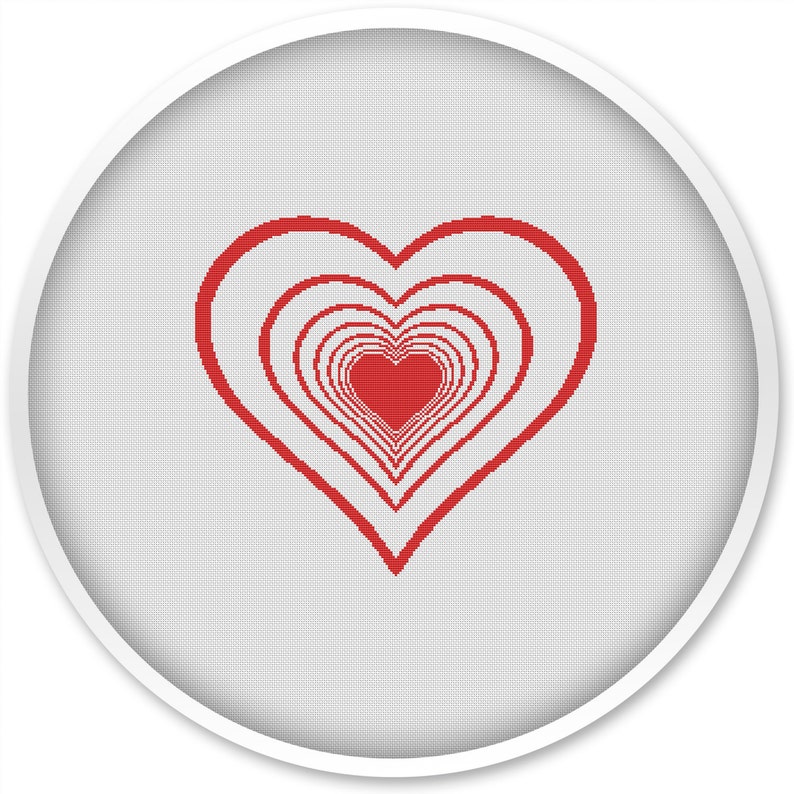 Heart Cross Stitch Pattern Free Shipping Cross Stitch Pdf - Etsy