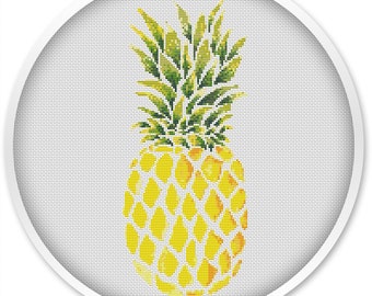 Pineapple cross stitch pattern, free shipping, cross stitch pdf, watercolor cross stitch pattern, abstract cross stitch #153