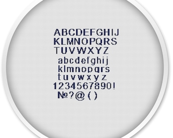 Arial Font Cross Stitch Pattern, Alphabet Engraved ABC, Cross Stitch Alphabet, Letters Lettering Text, pdf cross stitch #083