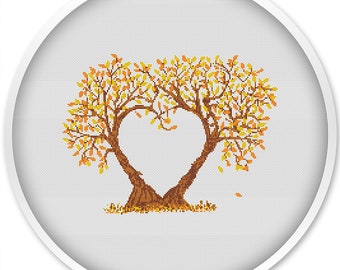 Love tree cross stitch pattern, cross stitch pattern love, cross stitch pdf, cross stitch pattern, cute thing, Love tree #271