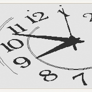 Clock cross stitch patterns, cute cross stitch, free shipping, cross stitch pdf, time cross stitch, clock pdf pattern #188