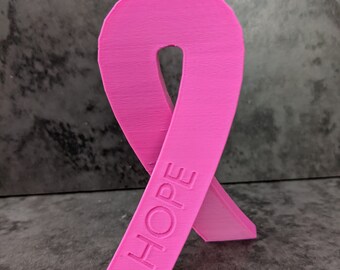 Standing Cancer Ribbon - Hope