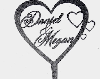 Wedding Cake Topper, Personalized Cake Topper, Logo Cake Topper, Initial Cake Topper, Cake Topper with Stand