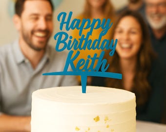 Personalized Birthday Cake Topper, Name Cake Topper, Customized Cake Topper, Cake Topper with Stand, Birthday Gift