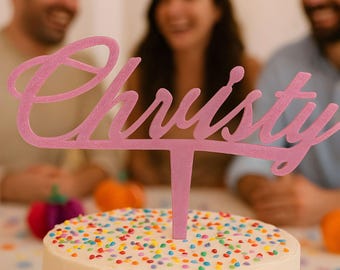 Personalized Congratulations Cake Topper, Name Cake Topper, Customized Cake Topper, Cake Topper with Stand, Any Occasion Gift