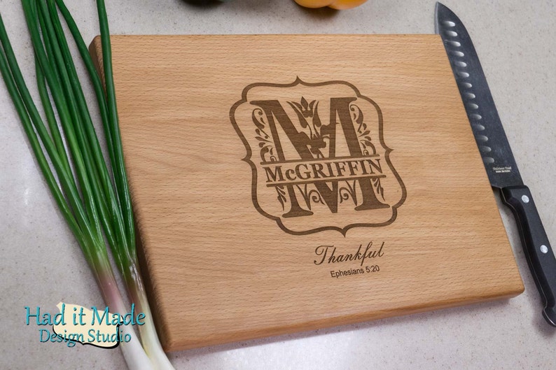 Split Monogram Cutting Board M9C3 Personalized Wedding Etsy