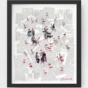 Greenwich village painting Print of original Acrylic artwork Newspaper painting New York art Figurative art 11x14 inches by Bogdan Shiptenko
