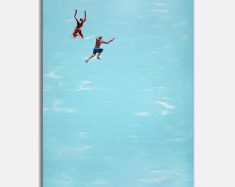 Figurative art Original acrylic painting Open water Blue painting Water wall art Canvas painting Acrylic art 24x32" inch by Bogdan Shiptenko
