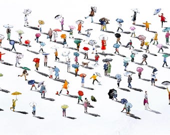 Personas encubiertas Pintura original de acuarela Arte figurativo Pintura de personas Encubiertas Arte mural Arte contemporáneo 40x60 de Bogdan Shiptenko
