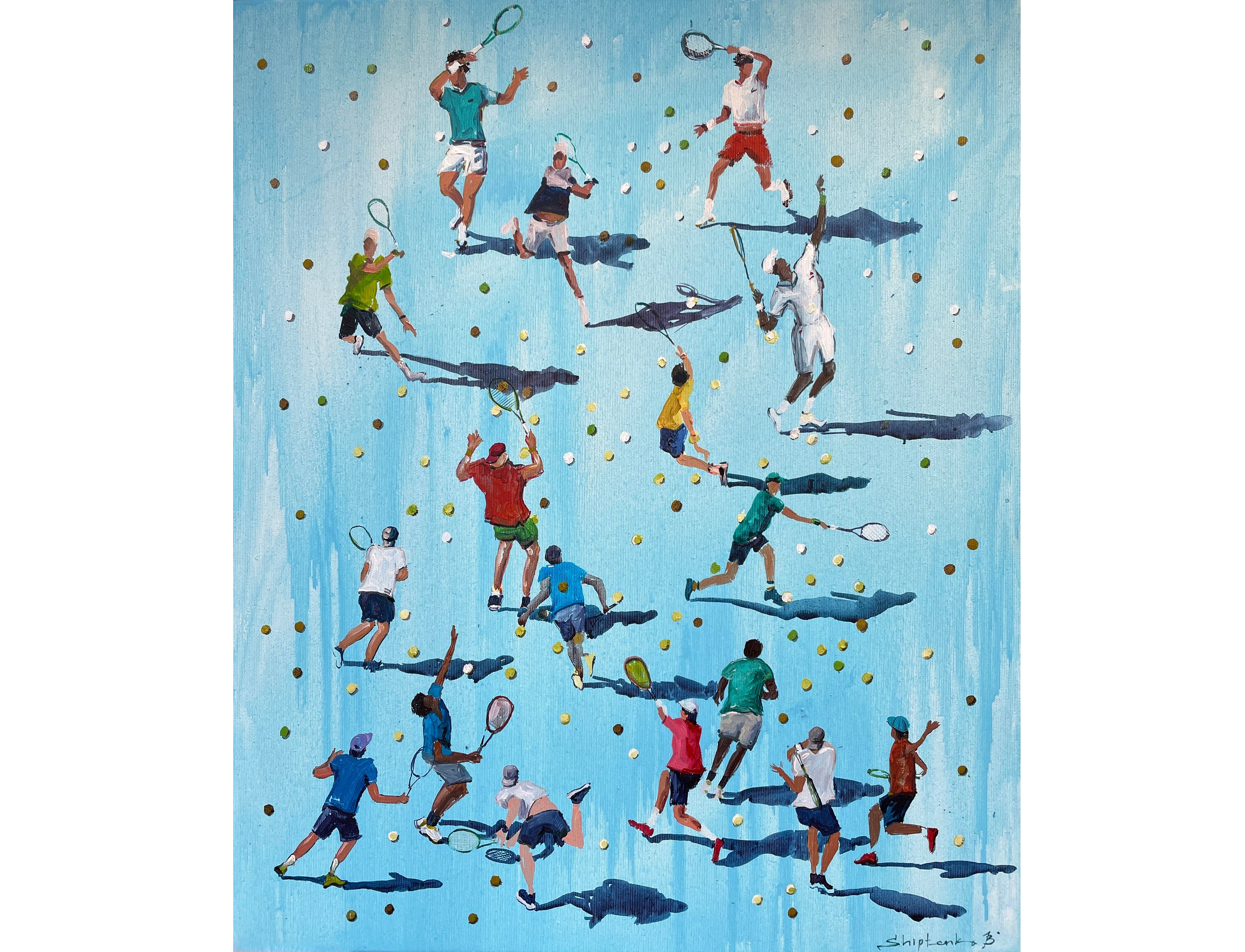 Tennis Painting Print of Original Art Acrylic Painting People