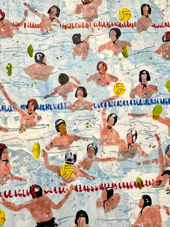 People Swimming In A Pool Drawing