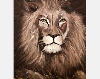 Animal painting Original oil painting Lion painting Canvas wall art Vertical painting Animal art Oil wall art 16" by 20" by Bogdan Shiptenko
