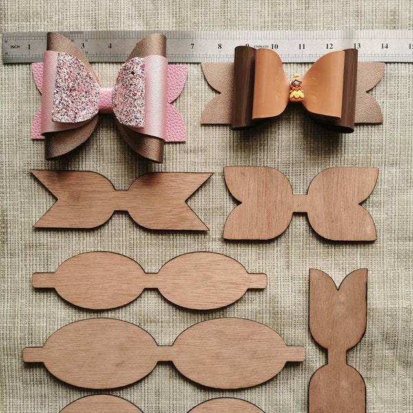 Big Bows Set01 5inch Wooden Template, Traceable Bow Template.