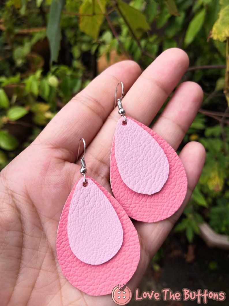 5cm x 3.5cm. 30pcs Glitter Teardrop /& 30pcs Solid Color Faux Leather Teardrop,Double Sided 60pcs 30pairs Assorted Color Teardrop Precut