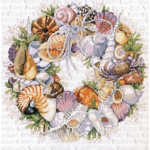 Cross Stitch Kit by Classic Design - A wreath of shells