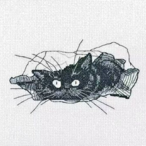 Black Cat, Counted Cross Stitch Pattern, Animal, Cats, Hand Xstitch
