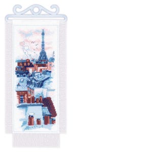 Paris Roofs Cross Stitch Kit: RIOLIS Landscape Embroidery (5.9" x 12.2")