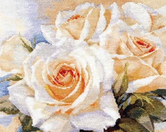 White Roses - Cross Stitch Kit by Alisa
