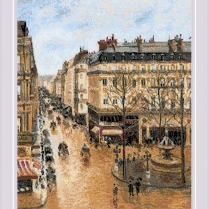 Counted Cross Stitch Kit RIOLIS  - Saint-Honoré Street after C. Pissarro&#39;s Painting
