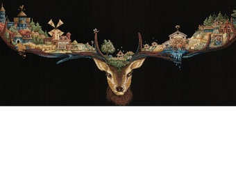 Counted Cross Stitch Kit Create Yourself (Make With Your Hands) - Deer Lands; Deer Estate