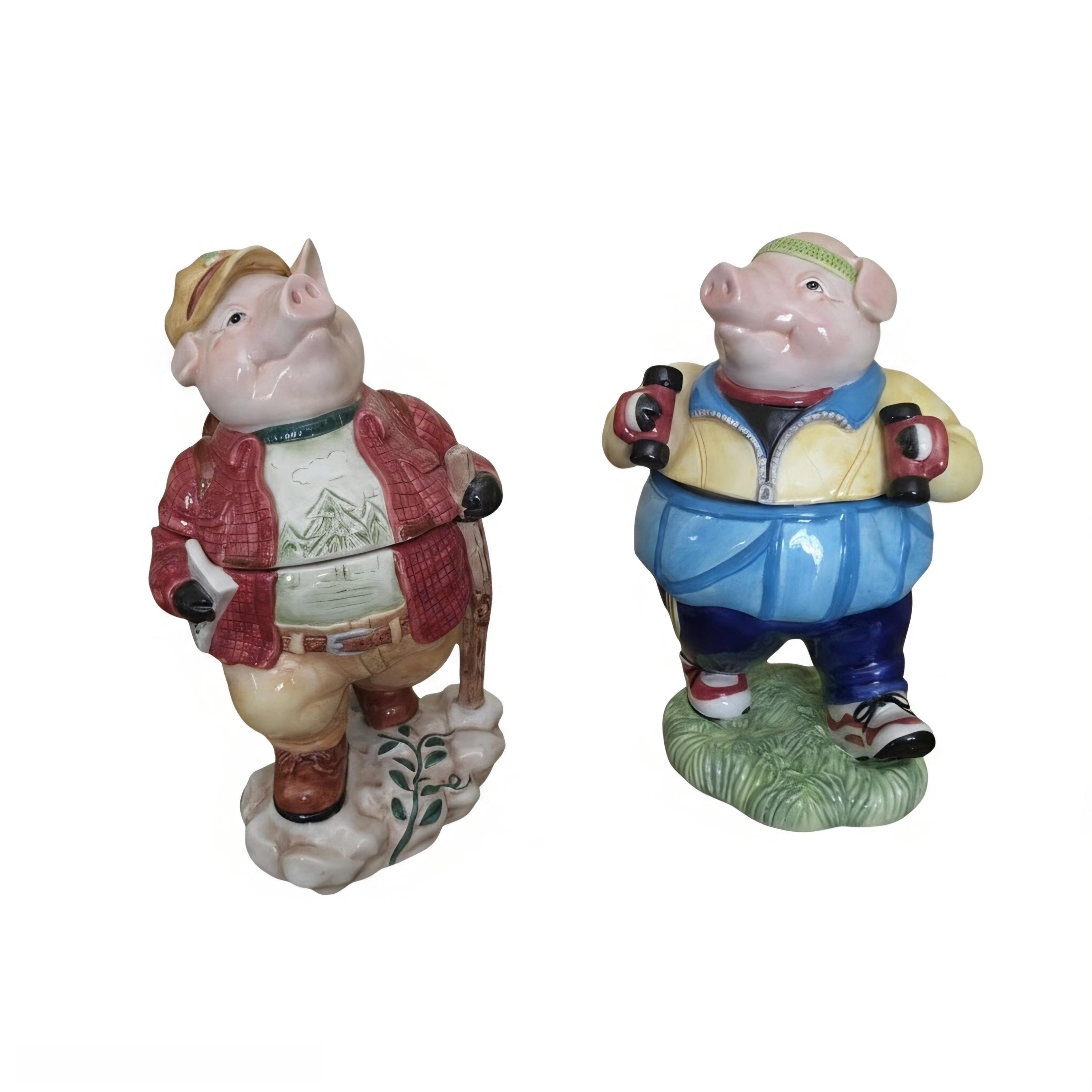 お菓子入れ　クッキージャー　ビィンテージ　ファーマーピッグ Pig Cookie Jar Fitz and Floyd - Etsy