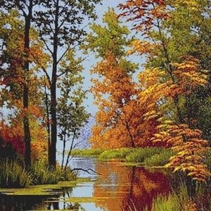 Diamond Mosaic Kit Diamond hobby - Golden Autumn