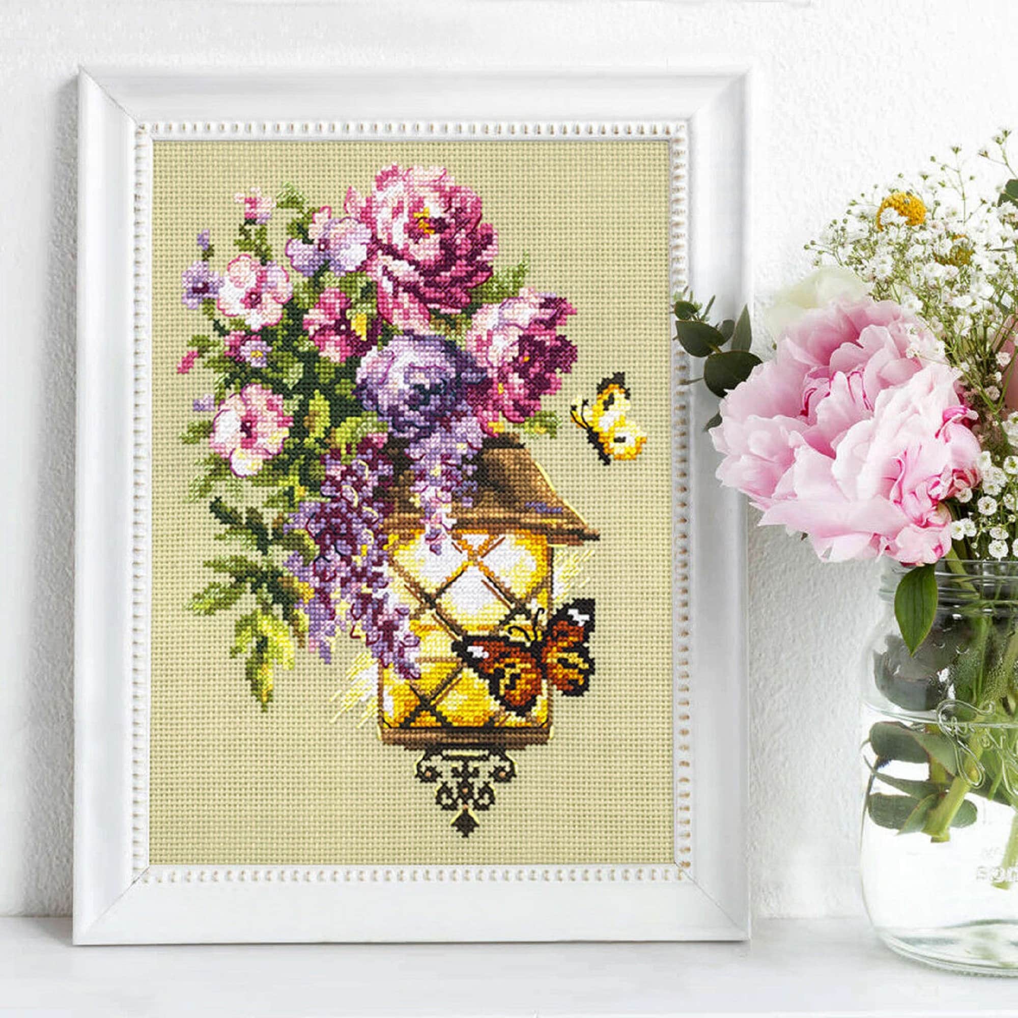 Cross Stitch Kit MAGIC NEEDLE -  Light of Hope; Christmas gift; Flowers embroidery; Mother's Day gift; Valentine's Day Gift