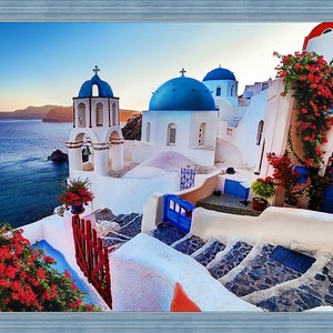 Diamond Mosaic Kit Diamond painting - Evening in Santorini